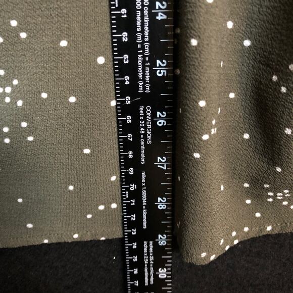 Ava & Viv Womens Blouse Green White Polka Dot Sleeveless Henley Stretch 1X - Picture 9 of 12